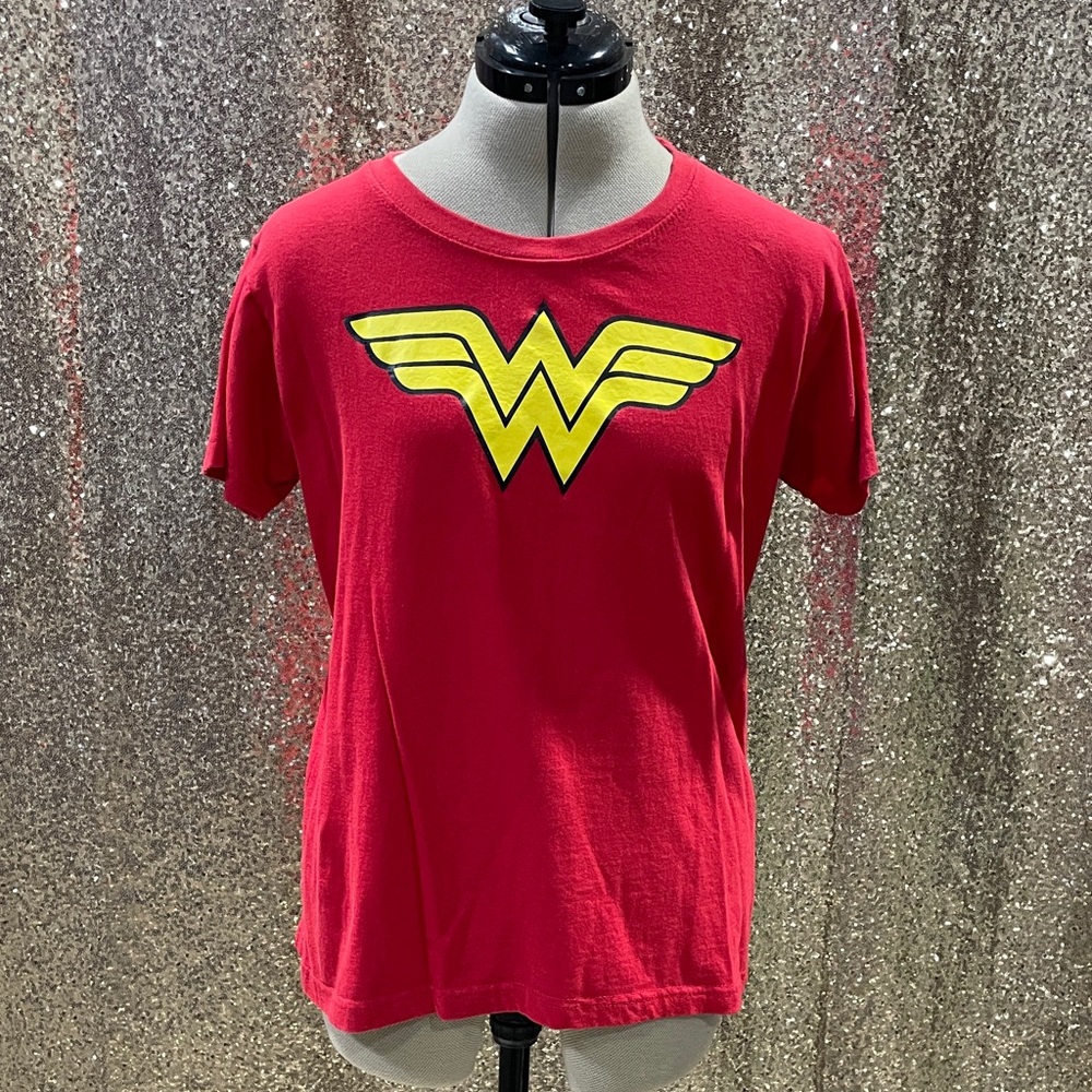 Source Unknown Red Tee with Yellow Logo